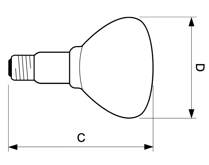 Лампа инфракрасная LightBest ERK R63 60W E27 RED 