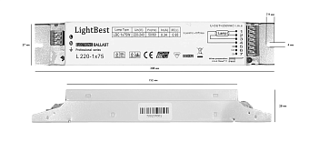 ЭПРА LightBest L 220 1x75 208x37x28мм 