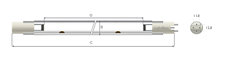 Лампа амальгамная LightBest ДБ 350HO-32 340W 5,0A 