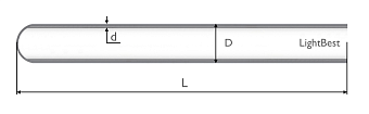 Кварцевая колба LightBest 50x2x1637 откр/закр