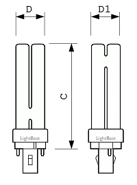 Лампа люминесцентная LightBest LBL D 71003 18W 4000K G24d-2 