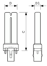 Лампа люминесцентная LightBest LBL S 71029 9W 6400K G23 