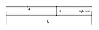 Кварцевая колба LightBest 33x1,5x920 откр/откр 