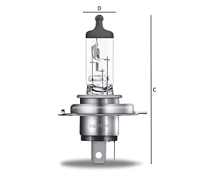 Лампа галогенная автомобильная LightBest H4 12V 60/55W P43t