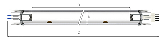 Лампа амальгамная LightBest GPHVA 1536D28 400W 3,8A 