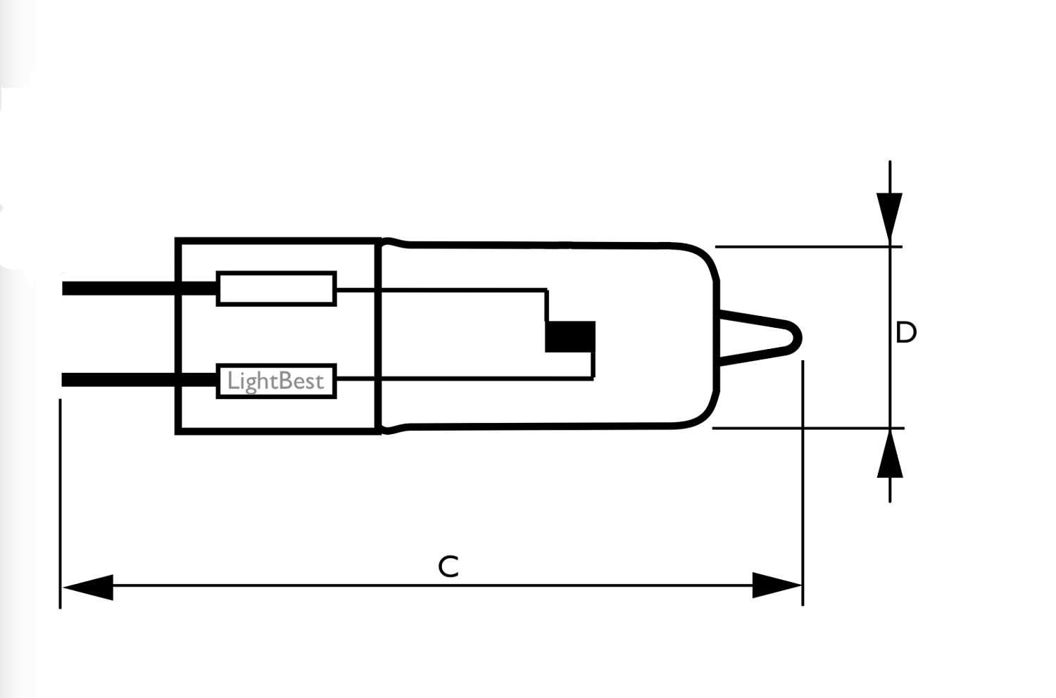 Лампа галогенная LightBest LBH 9035 OVEN 20W 12V G4 450°С