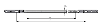 Лампа инфракрасная LightBest IRK 9061 2000W 400V X-clip RU512 (13765X/98, 13245X/98, 64382051)