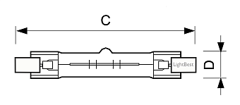 Лампа галогенная LightBest LBH 9067 150W 220V R7s 118mm