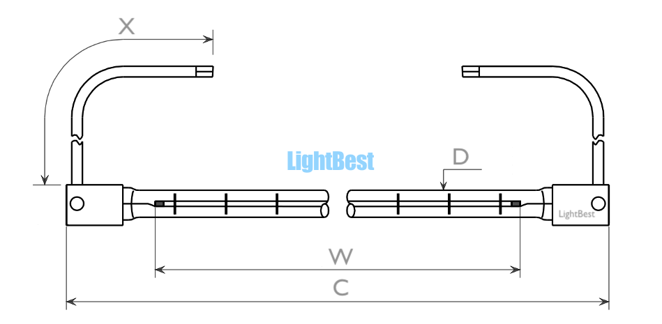 Лампа инфракрасная LightBest IRK 9065 2000W 235V SK15 RU1010