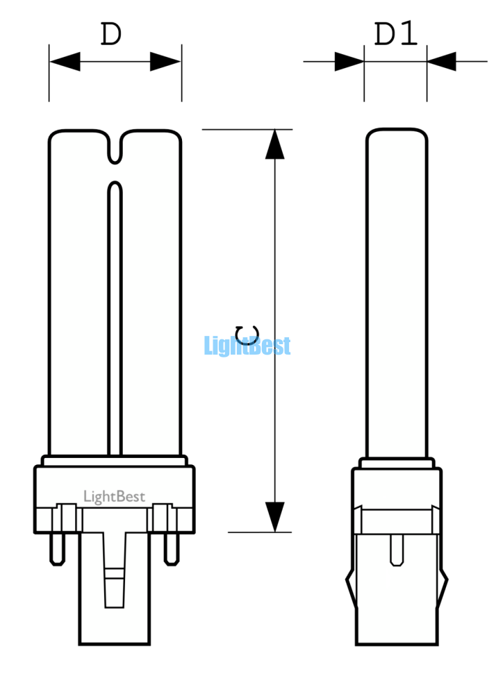 Лампа ультрафиолетовая LightBest BLB 9W G23