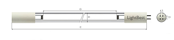 Лампа бактерицидная озонообразующая LightBest GPH 843T5L/4P HO 75W 0,8А VH