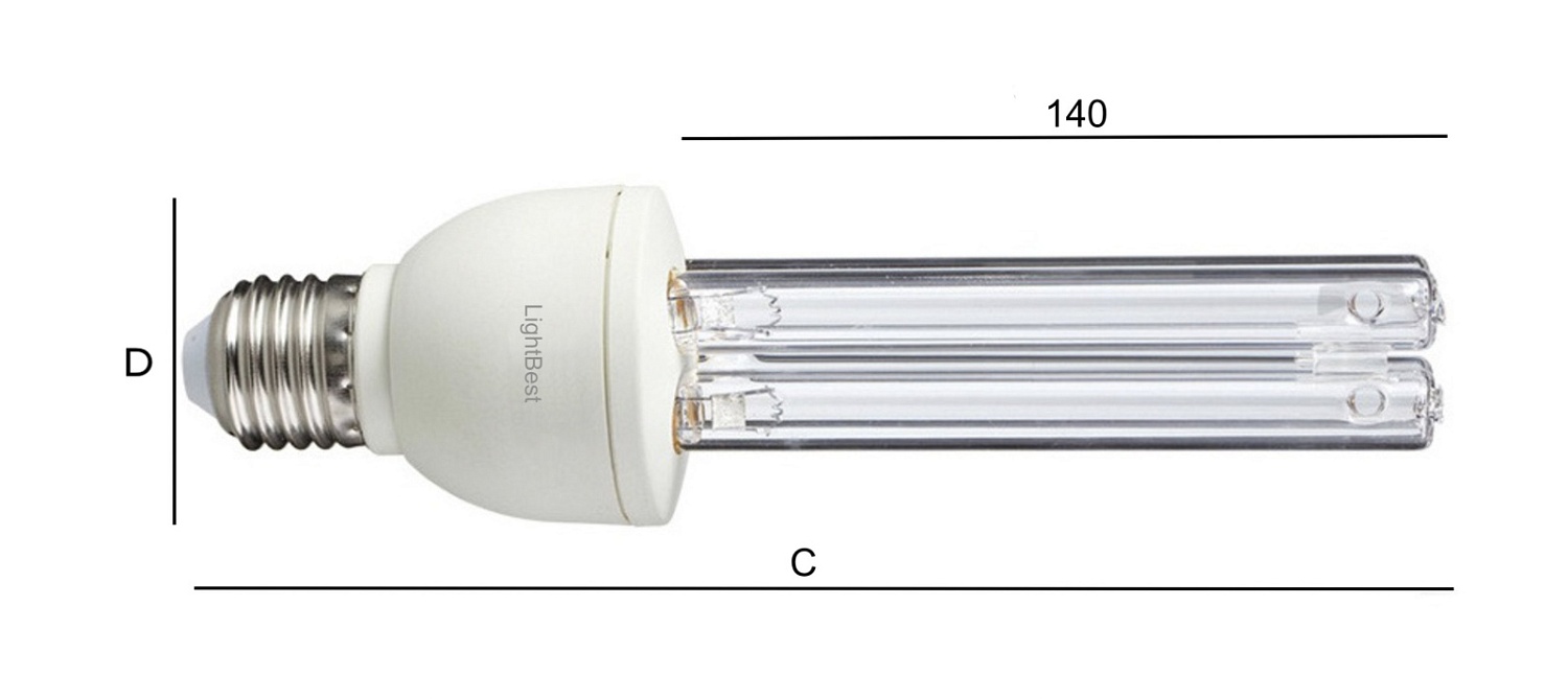 Лампа бактерицидная LightBest UVC 25W E27 