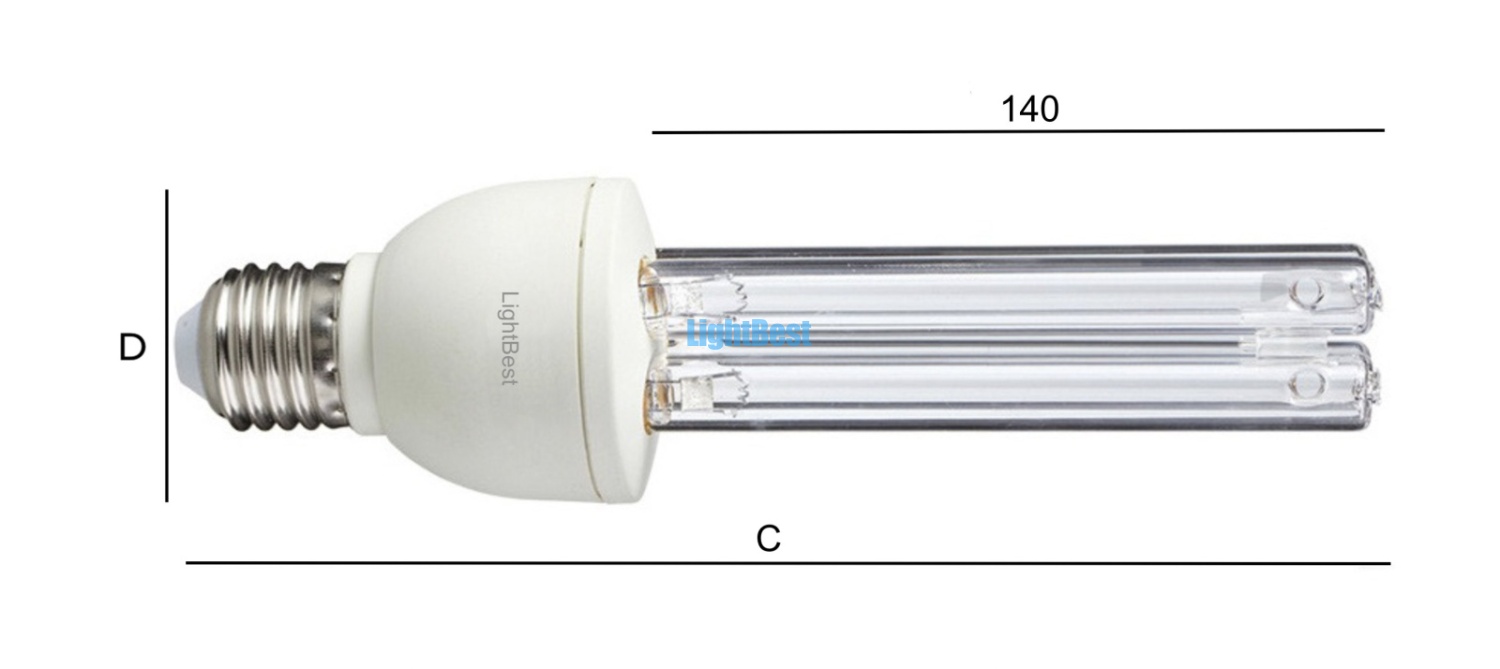 Лампа бактерицидная LightBest UVC 25W E27 