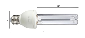 Лампа бактерицидная LightBest UVC 25W E27 