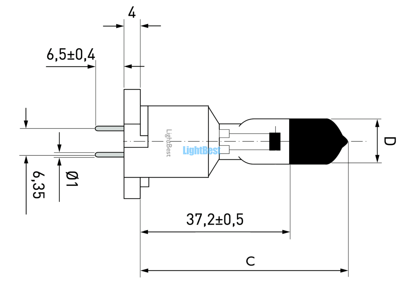 Лампа галогенная LightBest LBH Hanaulux blue 80 21.5V 130W