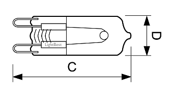 Лампа галогенная LightBest LBH 9036 OVEN 40W 230V G9 300°С