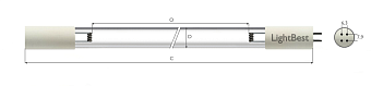 Лампа бактерицидная LightBest GPH 1148T5L/4P 55W 0,425A 