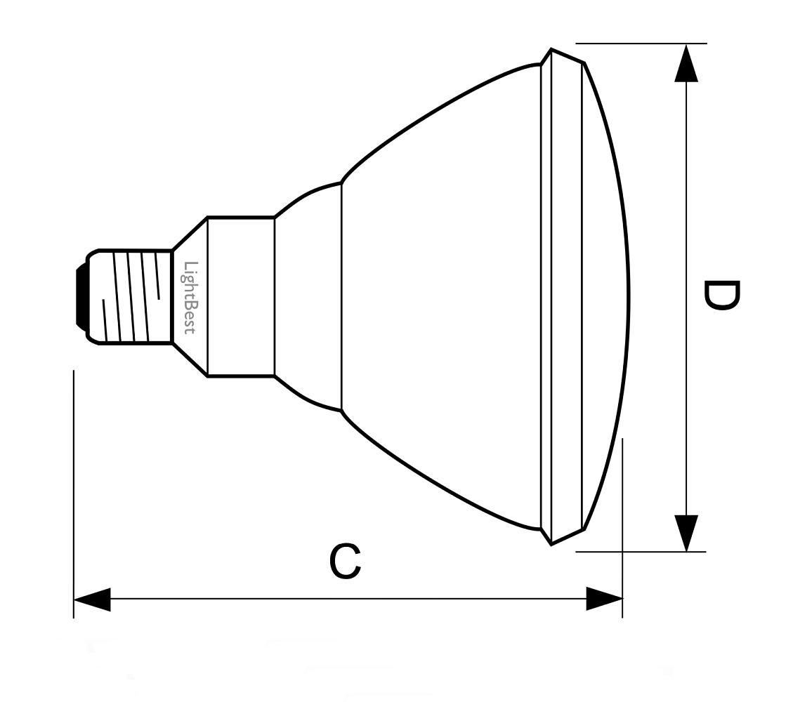 Лампа инфракрасная LightBest ERK PAR38 175W E27 Red