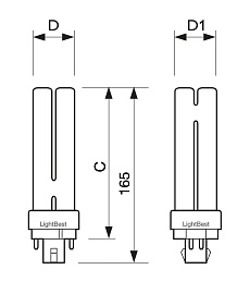 Лампа люминесцентная LightBest LBL D/E 71008 26W 3000K G24q-3 