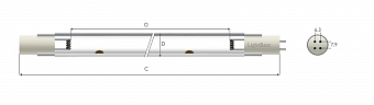 Лампа амальгамная LightBest ДБ 300H 240W 3,2A 