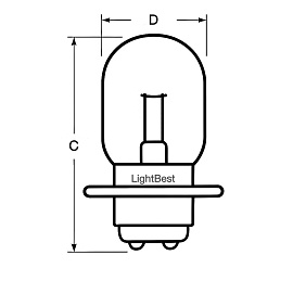 Лампа оптическая LightBest LBH 9117 ОП 11-40 11V 40W P30d/10.3 высокая спираль