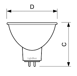 Лампа галогенная LightBest LBH 9097 50W 12V GU5.3 10° 