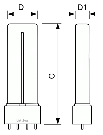 Лампа люминесцентная LightBest LBL 71018 55W 5600K 2G11 