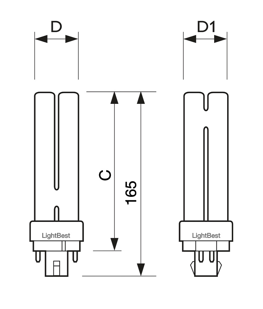 Лампа люминесцентная LightBest LBL D/E 71004 26W 4000K G24q-3 