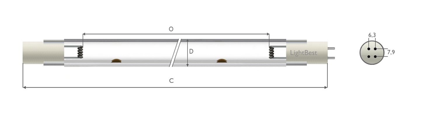 Лампа амальгамная LightBest ДБ 350 325W 3,2A 