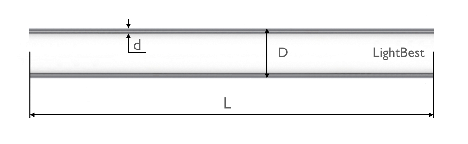 Кварцевая колба LightBest 24,5x1,5x1000 откр/откр 