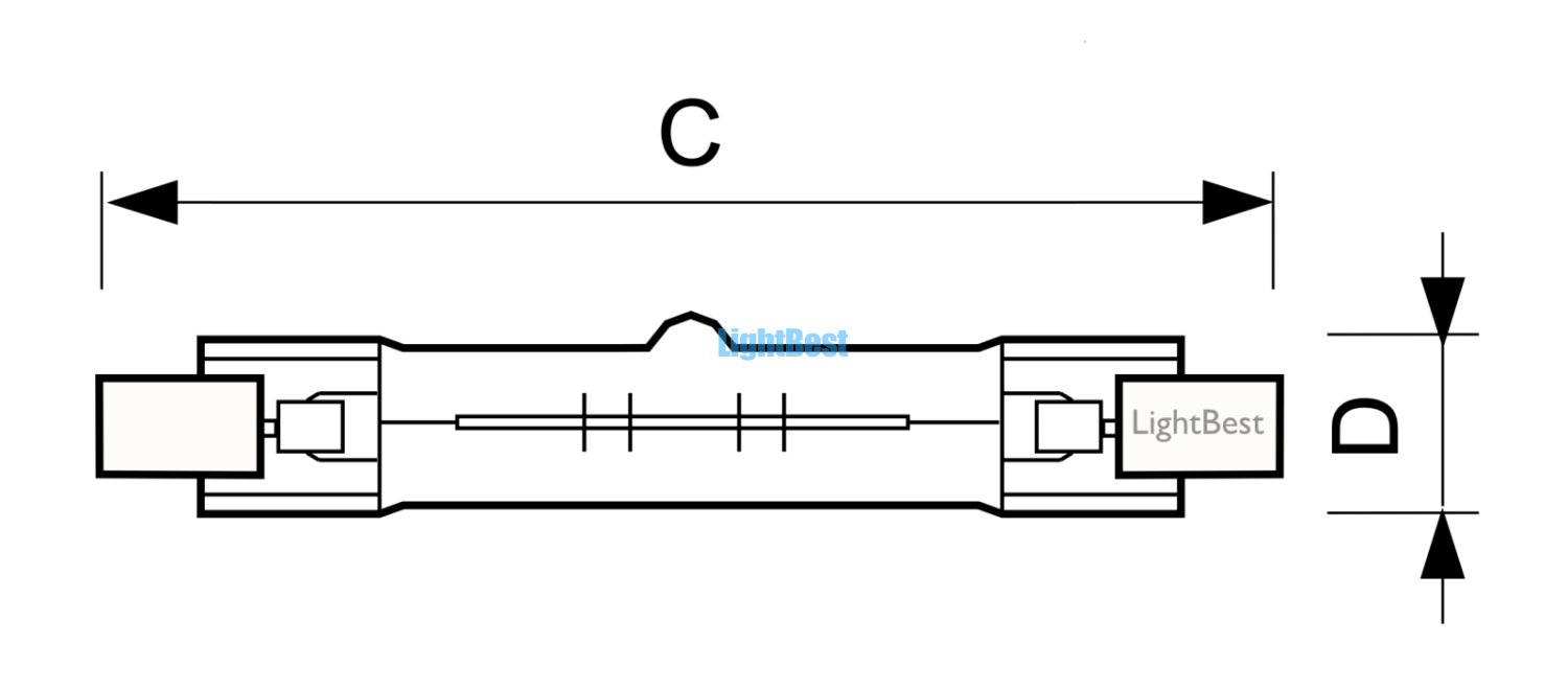 Лампа галогенная LightBest LBH 9066 150W 220V R7s 78mm