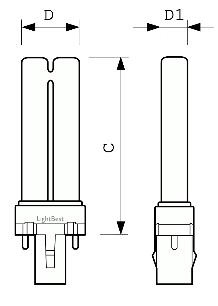 Лампа люминесцентная LightBest LBL S 71005 9W 4000K G23 