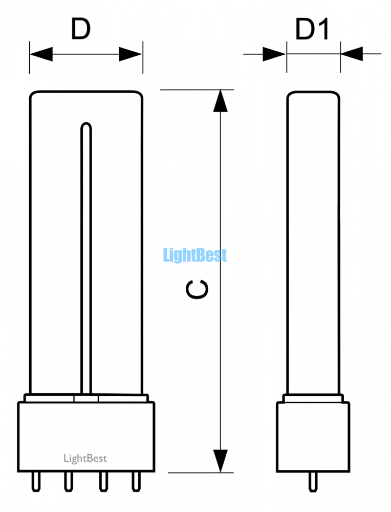 Лампа ультрафиолетовая LightBest BL 36W UVA 2G11