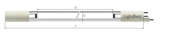 Лампа бактерицидная LightBest GPH 846T5L/U 75W 0.8A 