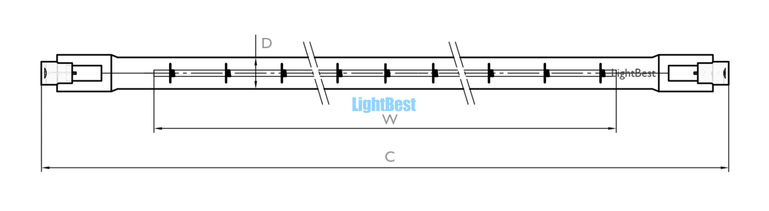 Лампа инфракрасная LightBest IRK 9021 500W 235V R7s 